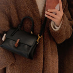 Texture bag mahogany retro women's bag