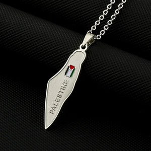 Stainless steel Israel and Palestine map necklace for men and women