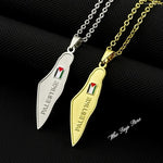 Stainless steel Israel and Palestine map necklace for men and women