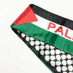 Palestine flag Custom Scarf palestine national day 14*130cm Scarf Printing Satin Palestinian Flag Scarf