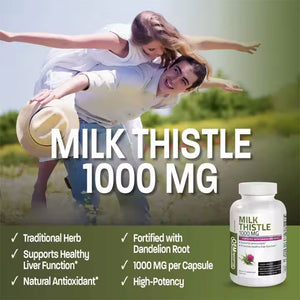 120 capsules of milk thistle grass dandelion root liver supplement