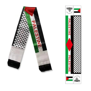 Palestine flag Custom Scarf palestine national day 14*130cm Scarf Printing Satin Palestinian Flag Scarf