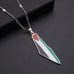 Titanium steel stainless steel drip glue Middle East Israel Palestine map pendant necklace