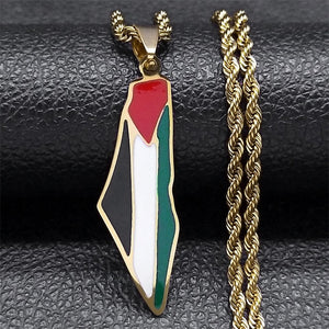 Palestine Map Pendant Necklace