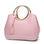 One-shoulder wedding bag shiny patent leather handbag