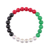 Palestine Flag Color Matching Silver Beads, Red and Green Beads, Acrylic Letter Beads, Flag Bracelet