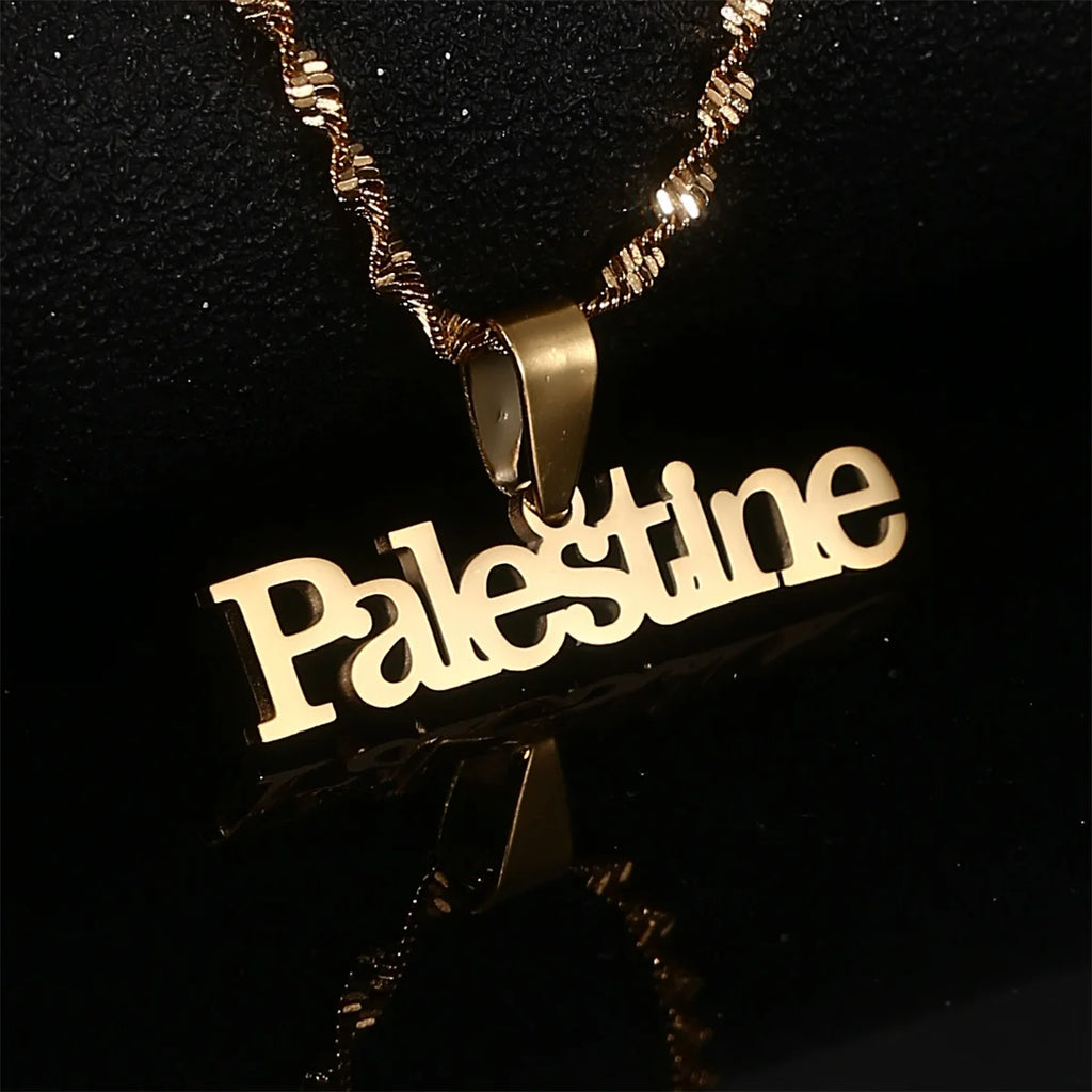 Palestine Vintage Stainless Steel Pendant Chain Necklace