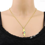 Stainless steel Israel and Palestine map necklace for men and women