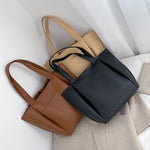 Large Capacity Handbag Women's Bag Solid Color Sewn Simple One Shoulder Tote Bag