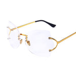 Cat Eye  Rimless Clear Eyewear Frame Purple