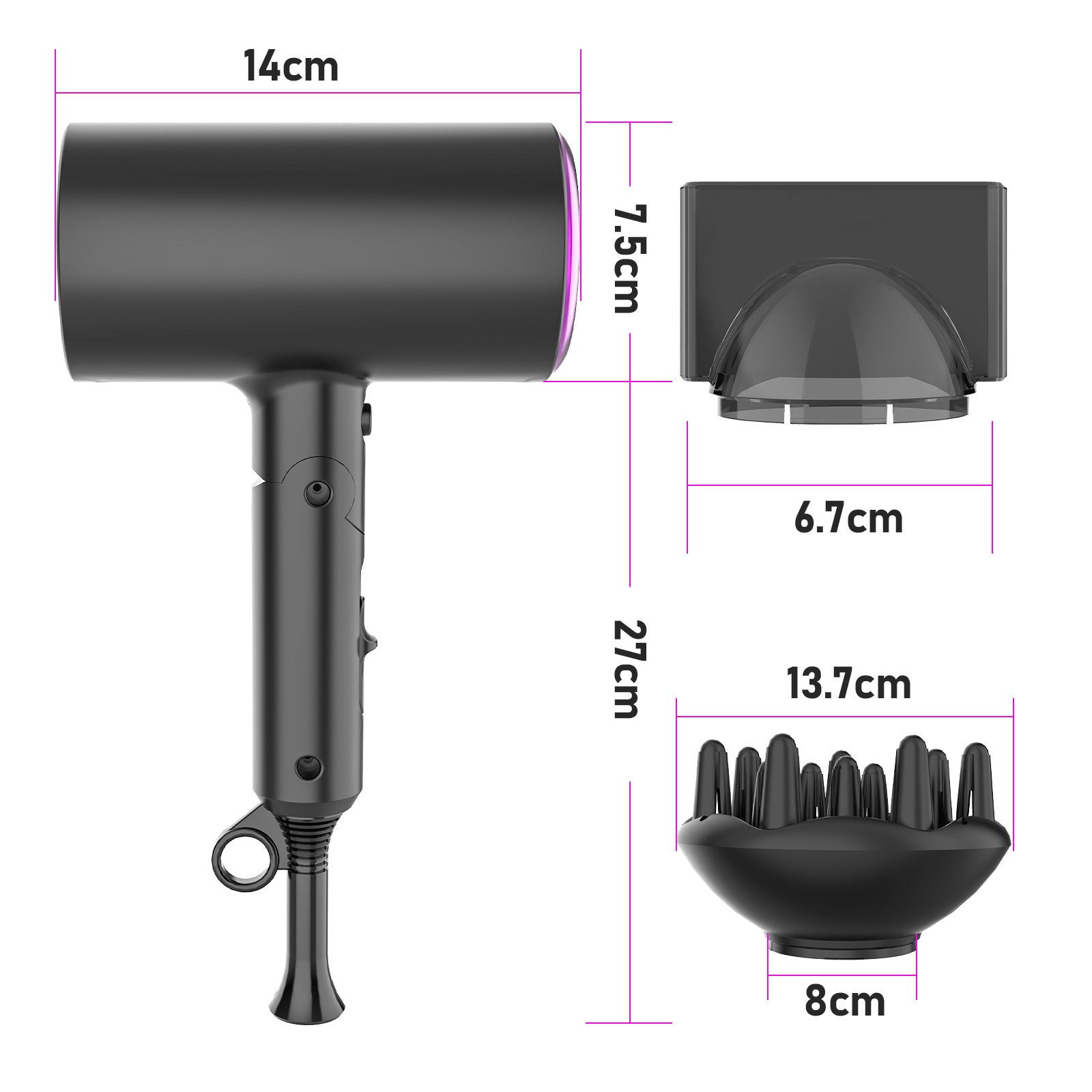 Regulations Hair Dryer Negative Ion Folding Portable High-Power Household Hair Dryer