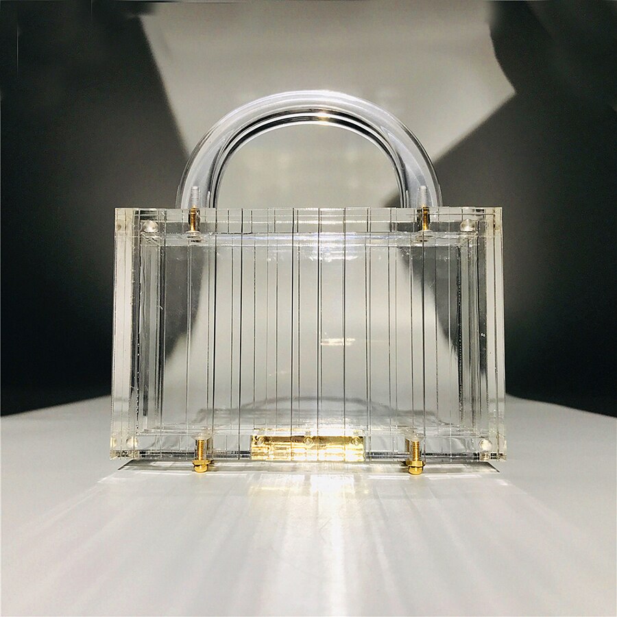 Transparent Striped Acrylic Evening Bag