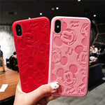 Mickey Minnie Mouse Leather Case For iPhone 8 7 6 6S Plus X Xs Max XR 3D