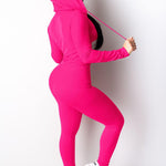 Two Piece Set Tracksuit Women Festival Clothing Fall Winter Top+Pant Sweat Suits Neon 2 Piece Outfits Matching Sets