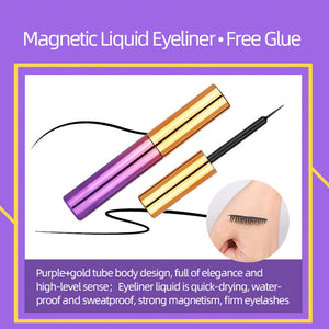 Magnetic Eyelashes Mink False Lashes Magnetic Eyeliner Waterproof Liquid Set Lasting Handmade Eyelash Makeup Tool