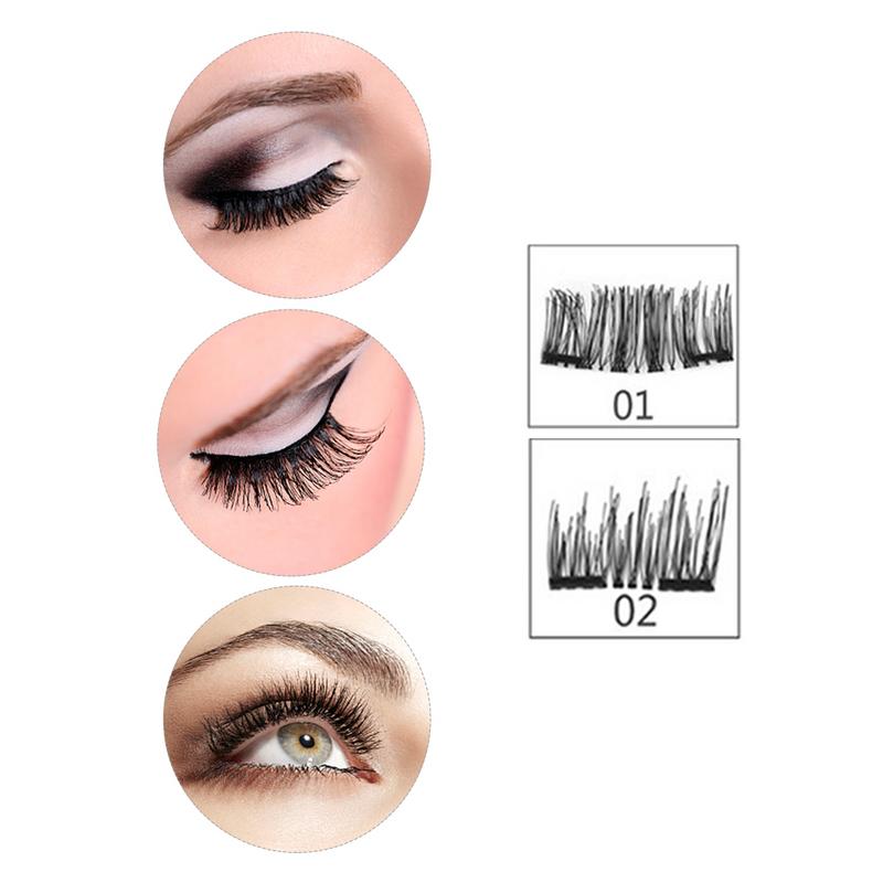 8pcs Magnetic eyelashes with 3 magnets handmade 3D