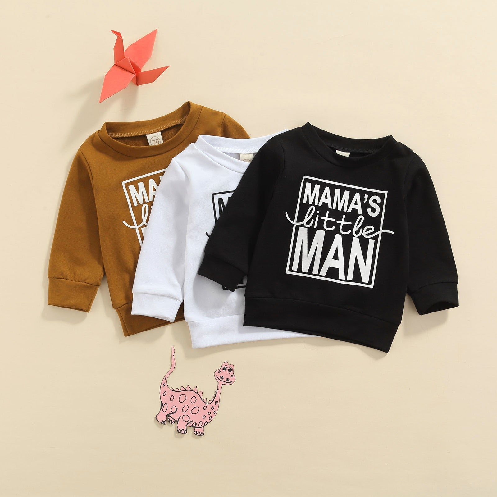 0-3Y Autumn Baby Boys Sweater Outwear 3 Colors Letter Printed Long Sleeve Pullover Causal Tops