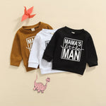 0-3Y Autumn Baby Boys Sweater Outwear 3 Colors Letter Printed Long Sleeve Pullover Causal Tops