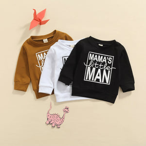 0-3Y Autumn Baby Boys Sweater Outwear 3 Colors Letter Printed Long Sleeve Pullover Causal Tops