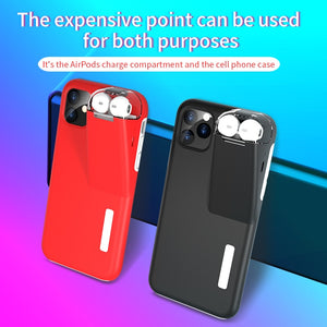 2IN1 Case For iPhone 11 Pro Max Coque Xs Max XR X 8 7 6 6S Plus Cover For Apple AirPods 2 1 With 300Mah Charging Box