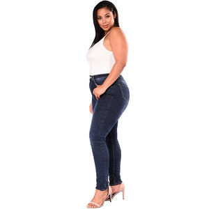 High Waist Jeans Femme Women 5XL 6XL 7XL Plus Size Leggings Blue Denim Skinny Jeans Pencil Pants Stretch Bodycon Slim Trousers