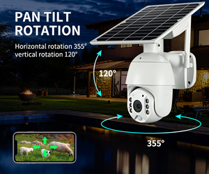 Brand 4G SIM Card WIFI Solar Battery PTZ Camera 1080P Outdoor Waterproof  PIR Alarm Motion Detection P2P CCTV Camera