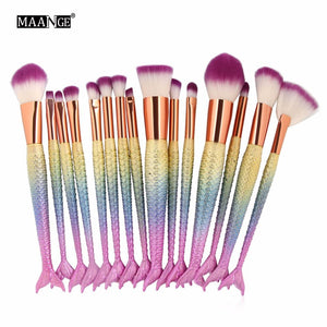 Big Mermaid Makeup Brushes Set Foundation Blending Powder Eyeshadow Contour Concealer Blush Cosmetic Beauty Make Up Tool