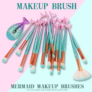 Big Mermaid Makeup Brushes Set Foundation Blending Powder Eyeshadow Contour Concealer Blush Cosmetic Beauty Make Up Tool