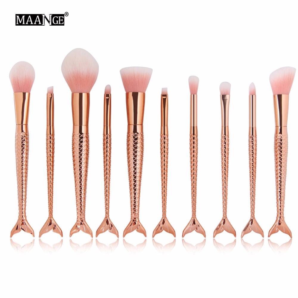 Big Mermaid Makeup Brushes Set Foundation Blending Powder Eyeshadow Contour Concealer Blush Cosmetic Beauty Make Up Tool