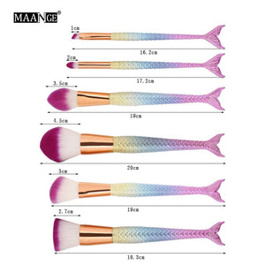 Big Mermaid Makeup Brushes Set Foundation Blending Powder Eyeshadow Contour Concealer Blush Cosmetic Beauty Make Up Tool