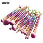 Big Mermaid Makeup Brushes Set Foundation Blending Powder Eyeshadow Contour Concealer Blush Cosmetic Beauty Make Up Tool