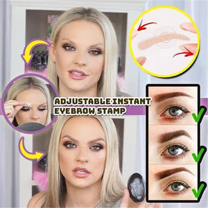 Adjustable Eyebrow Stamp Kit Double Color Perfect Arch Eyebrow Shadow Powder Palette Eyebrow Seal Eye Brow Enhancers Eye Brow