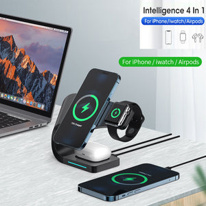 4 in 1 Magnetic Wireless Charger for iPhone12 Apple Watch Headphones Wireless Charging