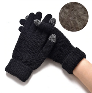 Miya Mona Hot Selling New Women Warm Winter Knitted Full Finger Gloves Mittens Girl Female Solid Woolen Gloves Screen Luvas