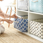 Cube Canvas Fabric Storage Basket Clothes Folding Storage Box For Nursery Underwear Toy Organizer Laundry Basket With Handle