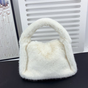 New Style Faux Mink Fur Soft Bag In Autumn