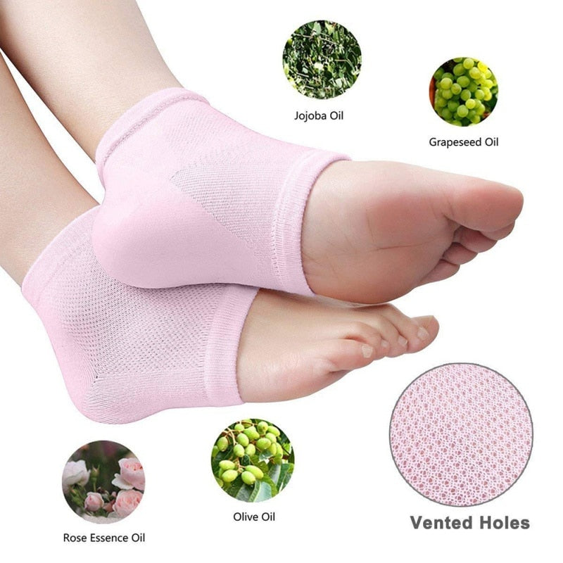 Silicone Moisturizing Gel Heel Socks For Cracked Dry Foot