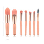 7/8pcs Little Cute Pink Makeup Brushes Set Foundation Powder Eyeshadow Blending Brush Eyebrow Eyelash Brush Beauty Make Up Tools