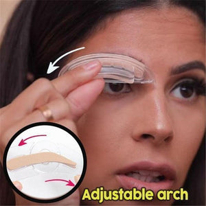 Adjustable Eyebrow Stamp Kit Double Color Perfect Arch Eyebrow Shadow Powder Palette Eyebrow Seal Eye Brow Enhancers Eye Brow