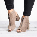 Ankle Boots Faux Suede Leather