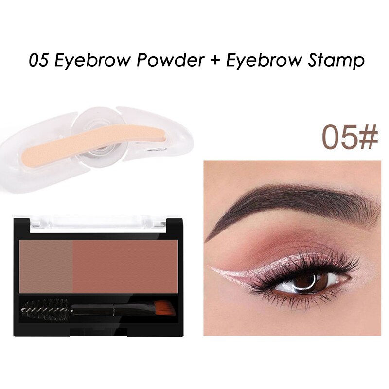 Adjustable Eyebrow Stamp Kit Double Color Perfect Arch Eyebrow Shadow Powder Palette Eyebrow Seal Eye Brow Enhancers Eye Brow