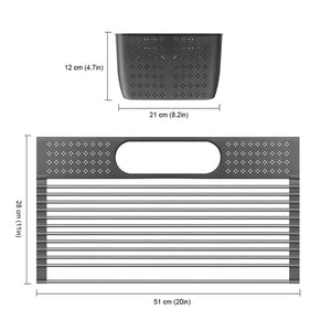 Dish Drainer Over Sink For Kitchen Organizer Multi-Use Roll-up Drying Foldable Rack  Fruit Vegetable Meat Mat