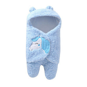 Baby's Clothing Set Cute Cartoon Warm Wrap Blanket Jumpsuit One-piece Suit