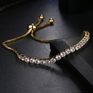 Cubic Zirconia Tennis Adjustable Bracelet