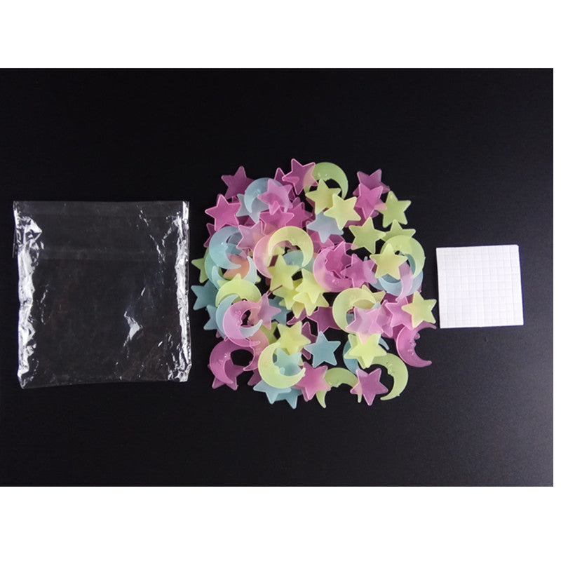 100Pcs/set Night luminous Moon Star Stickers