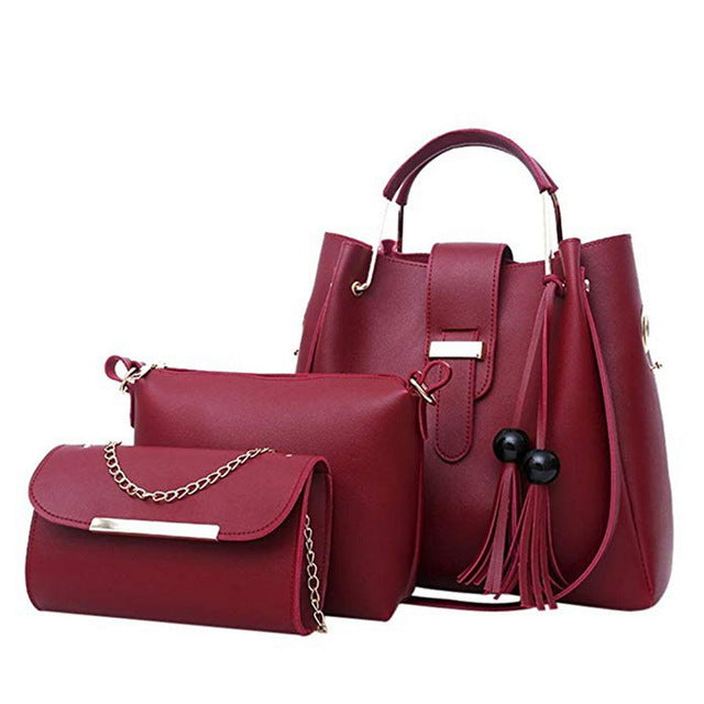 Laamei 3Pcs/Sets Leather Bags