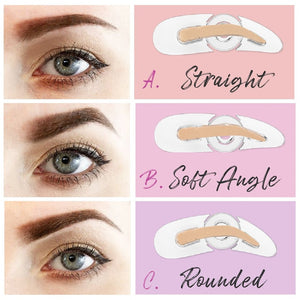 Adjustable Eyebrow Stamp Kit Double Color Perfect Arch Eyebrow Shadow Powder Palette Eyebrow Seal Eye Brow Enhancers Eye Brow