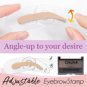 Adjustable Eyebrow Stamp Kit Double Color Perfect Arch Eyebrow Shadow Powder Palette Eyebrow Seal Eye Brow Enhancers Eye Brow