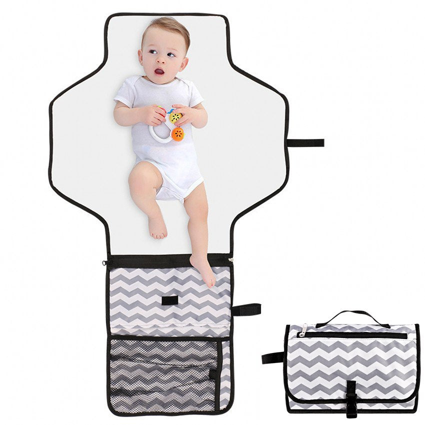 Portable Diaper Changing Pad Mat Waterproof Folding Station Clutch Travel Carrying Bag for Baby Travel Bassinet Functions