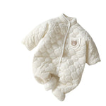 3-6-9-12 Month Old Baby One-Piece Clothes Ins Fashion Baby Romper Clothes In Autumn And Winter With Cotton Ripples